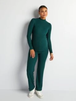 Jersey De Lactancia Con Cuello Alto - VERDE