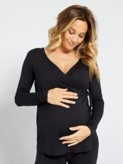 Kit De Lactancia - Camiseta + Pantalón - 2 Piezas - Negro 12 Kit De Lactancia - Camiseta + Pantalón - 2 Piezas - Negro -TrendyModa Ventas kit de lactancia camiseta pantalon 2 piezas negro zk801 2 frb5