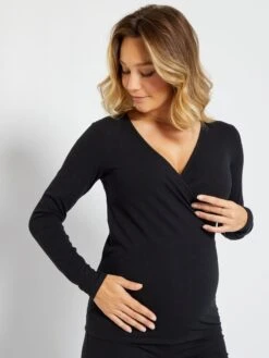 Kit De Lactancia De Punto De Canalé - 2 Piezas - Negro 9 Kit De Lactancia De Punto De Canalé - 2 Piezas - Negro -TrendyModa Ventas kit de lactancia de punto de canale 2 piezas negro zk808 2 frb3