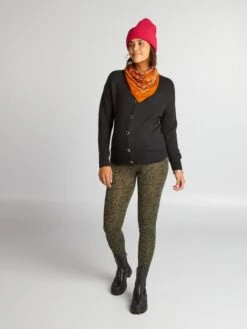 Legging Premamá Estampado De Material Ultrasuave - KAKI