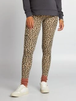 Legging Premamá Estampado De Material Ultrasuave - MARRON