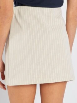 Minifalda Elástica A Rayas - BEIGERAYE 10 Minifalda Elástica A Rayas - BEIGERAYE -TrendyModa Ventas minifalda elastica a rayas beigeraye ase65 1 frb3