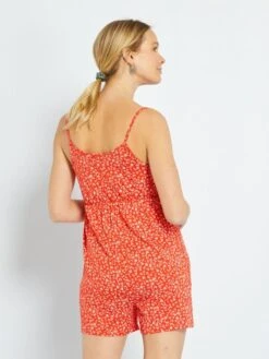 Mono Corto Premamá Con Estampado - ROJO 8 Mono Corto Premamá Con Estampado - ROJO -TrendyModa Ventas mono corto premama con estampado rojo zr750 1 frb3