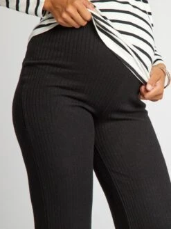 Pantalón Ancho Premamá De Punto De Canalé - Negro -TrendyModa Ventas pantalon ancho premama de punto de canale negro ajo65 2 frb4