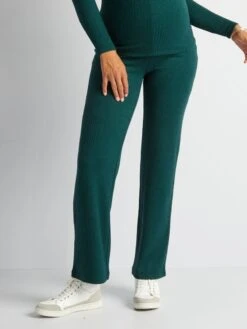 Pantalón Ancho Premamá De Punto De Canalé - VERDE 11 Pantalón Ancho Premamá De Punto De Canalé - VERDE -TrendyModa Ventas pantalon ancho premama de punto de canale verde ajo65 3 frb5