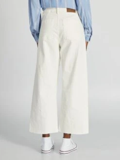 Pantalón Ancho Wide Leg Cropped - BLANCO -TrendyModa Ventas pantalon ancho wide leg cropped blanco aof15 4 frb3