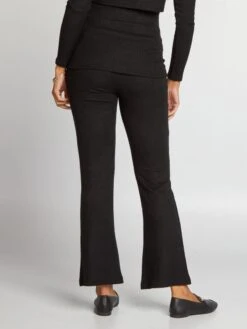 Pantalón Bootcut Premamá De Punto De Canalé - Negro -TrendyModa Ventas pantalon bootcut premama de punto de canale negro ajo67 1 frb3