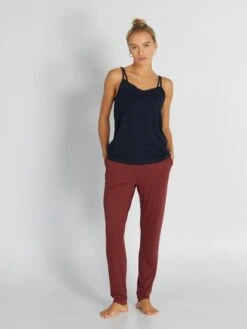 Pantalón De Pijama Vaporoso - ANDO ROJO -TrendyModa Ventas pantalon de pijama vaporoso ando rojo yr825 7 frb3