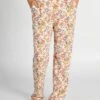 Pantalón De Pijama Vaporoso Con Estampado - BEIGE -TrendyModa Ventas pantalon de pijama vaporoso con estampado beige amn89 3 frb1