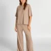 Pantalón De Pijama Vaporoso - HONGO BEIGE -TrendyModa Ventas pantalon de pijama vaporoso hongo beige arg01 1 frb1