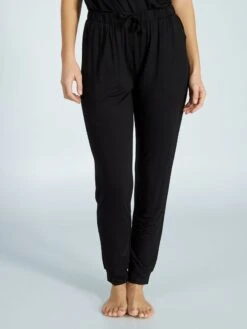 Pantalón De Pijama Vaporoso - Negro -TrendyModa Ventas pantalon de pijama vaporoso negro yr825 2 frb4