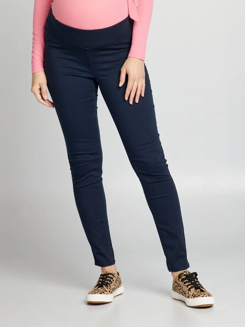 Pantalón De Punto Elástico Tipo Jegging - Azul 3 Pantalón De Punto Elástico Tipo Jegging - Azul