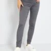 Pantalón De Punto Elástico Tipo Jegging - Gris Antracita -TrendyModa Ventas pantalon de punto elastico tipo jegging gris antracita zm180 2 frb1