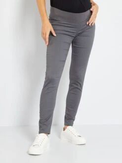 Pantalón De Punto Elástico Tipo Jegging - Gris Antracita