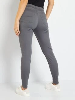 Pantalón De Punto Elástico Tipo Jegging - Gris Antracita -TrendyModa Ventas pantalon de punto elastico tipo jegging gris antracita zm180 2 frb3