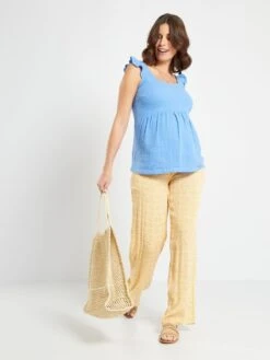 Pantalón Premamá - AMARILLO -TrendyModa Ventas pantalon premama amarillo zr744 5 frb2