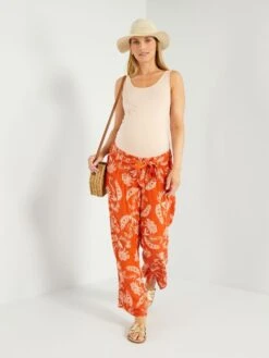Pantalón Premamá - NARANJA -TrendyModa Ventas pantalon premama naranja zr744 2 frb2