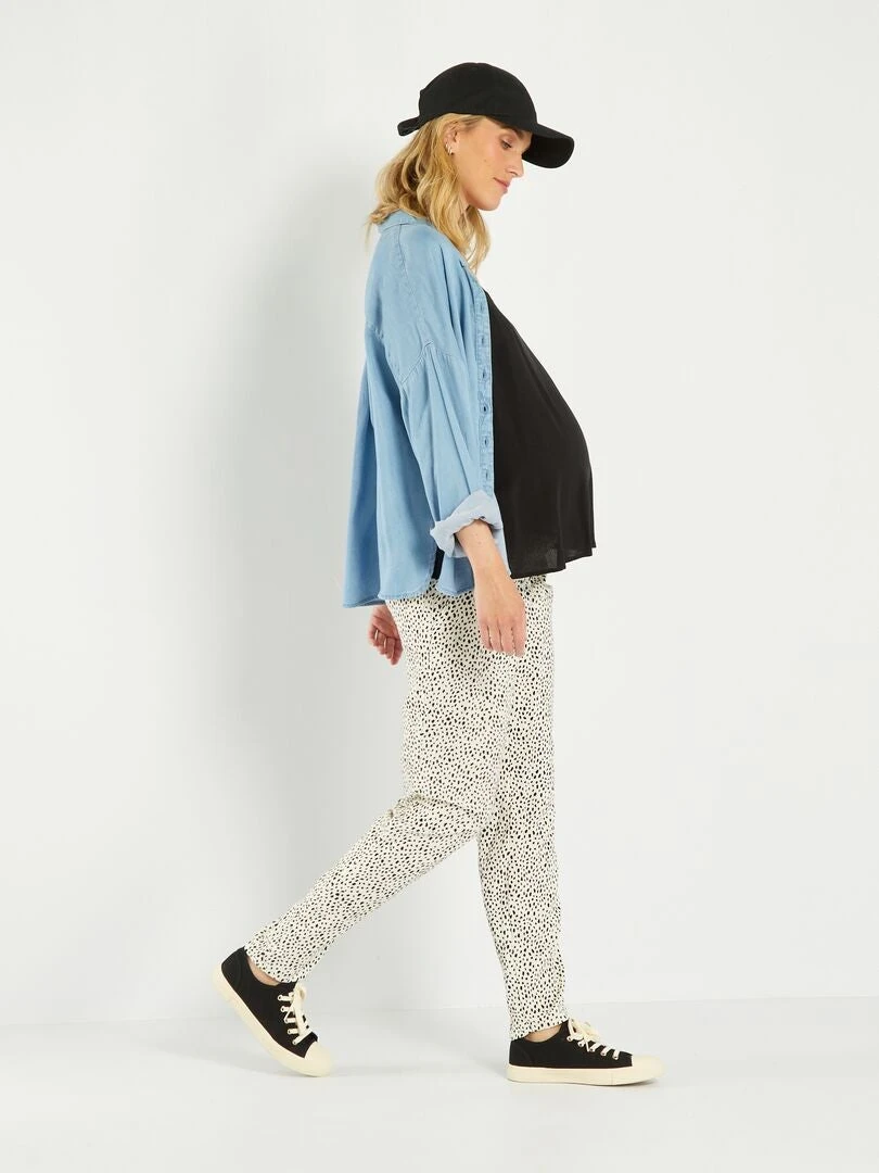 Pantalón Premamá Vaporoso Y Ligero - BLANCO 4 Pantalón Premamá Vaporoso Y Ligero - BLANCO - Imagen 2