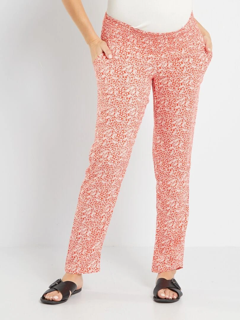 Pantalón Premamá Vaporoso Y Ligero - NARANJA 4 Pantalón Premamá Vaporoso Y Ligero - NARANJA - Imagen 2