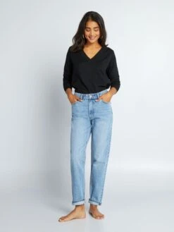 Pantalón Vaquero Recto - BEBE AZUL_