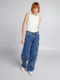 Pantalón Vaquero Wide Leg - PIEDRA1