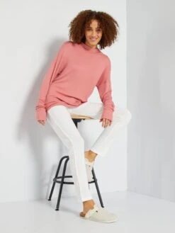 Parte Superior De Pijama De Viscosa Lisa - Rosa 8 Parte Superior De Pijama De Viscosa Lisa - Rosa -TrendyModa Ventas parte superior de pijama de viscosa lisa rosa zo117 1 frb3