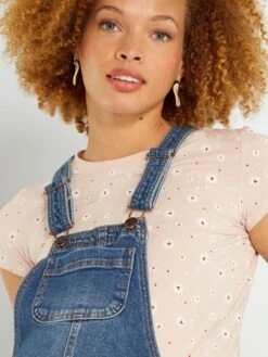 Peto Corto De Premamá - AZUL -TrendyModa Ventas peto corto de premama azul zn985 1 frb3