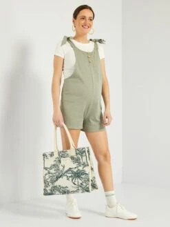 Peto Premamá Corto Con Tirantes Anudados - Gris