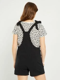 Peto Premamá Corto Con Tirantes Anudados - Negro -TrendyModa Ventas peto premama corto con tirantes anudados negro aeh91 1 frb3