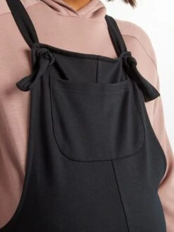 Peto Premamá Liso Con Tirantes Anudados - Negro -TrendyModa Ventas peto premama liso con tirantes anudados negro ajo74 1 frb6