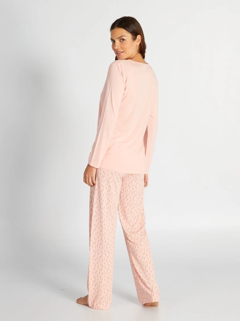 Pijama Con Camiseta + Pantalón - 2 Piezas - ROSA 4 Pijama Con Camiseta + Pantalón - 2 Piezas - ROSA - Imagen 2