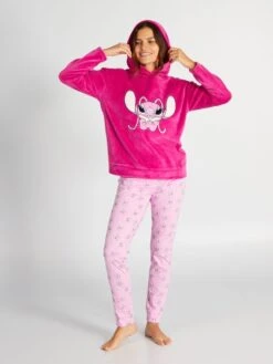 Pijama Con Sudadera Polar + Pantalón De Punto 'Stitch' - 2 piezas - ÁNGEL -TrendyModa Ventas pijama con sudadera polar pantalon de punto stitch 2piezas angel aqu87 1 frb4