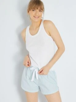 Pijama Corto - 2 Piezas - Azul