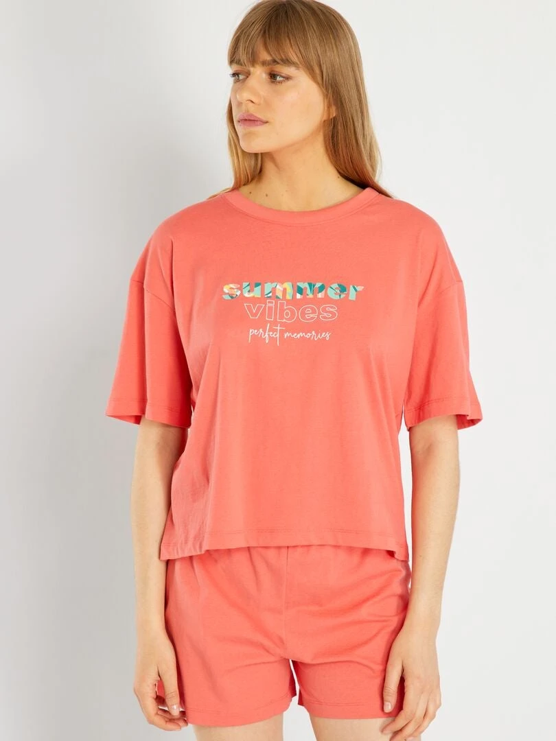 Pijama Corto - 2 Piezas - Naranja 3 Pijama Corto - 2 Piezas - Naranja