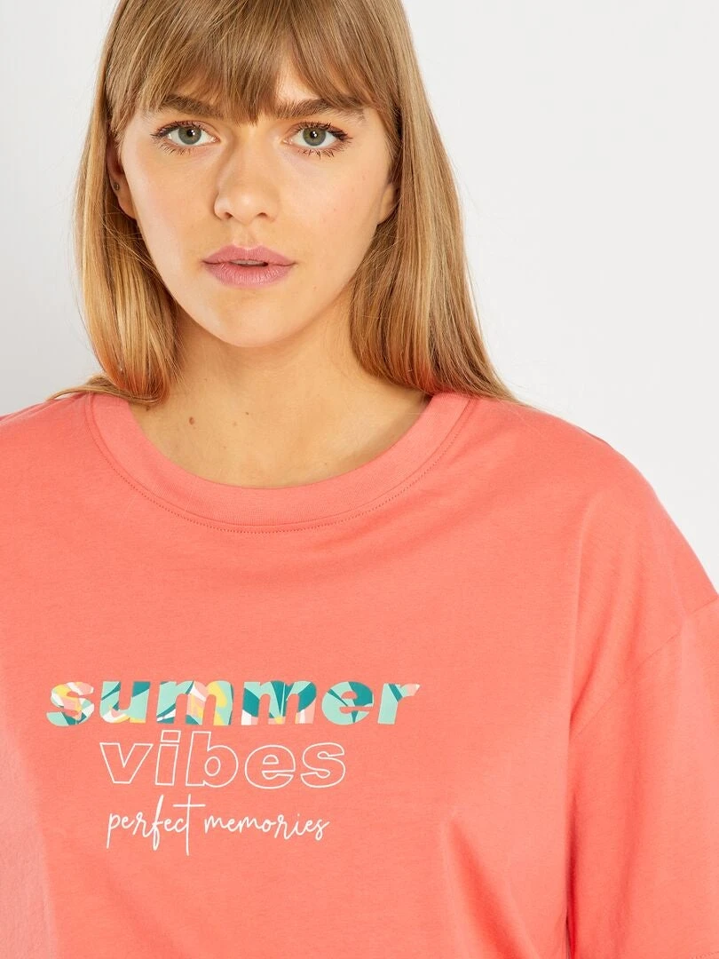 Pijama Corto - 2 Piezas - Naranja 4 Pijama Corto - 2 Piezas - Naranja - Imagen 2