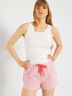 Pijama Corto - 2 Piezas - Rojo -TrendyModa Ventas pijama corto 2 piezas rojo ala86 2 frb2