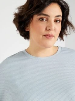 Pijama Corto De Punto De Canalé - 2 Piezas - AZUL -TrendyModa Ventas pijama corto de punto de canale 2 piezas azul zr855 1 frb4