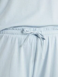 Pijama Corto De Punto De Canalé - 2 Piezas - AZUL -TrendyModa Ventas pijama corto de punto de canale 2 piezas azul zr855 1 frb5