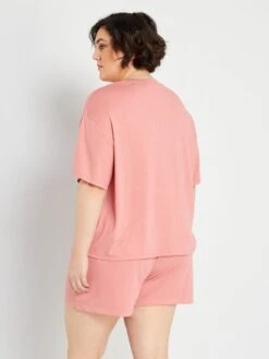 Pijama Corto De Punto De Canalé - 2 Piezas - Rosa 9 Pijama Corto De Punto De Canalé - 2 Piezas - Rosa -TrendyModa Ventas pijama corto de punto de canale 2 piezas rosa zr855 2 frb3