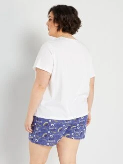 Pijama Corto De Punto 'Disney' - 2 Piezas - BLANCO -TrendyModa Ventas pijama corto de punto disney 2 piezas blanco zq552 2 frb3