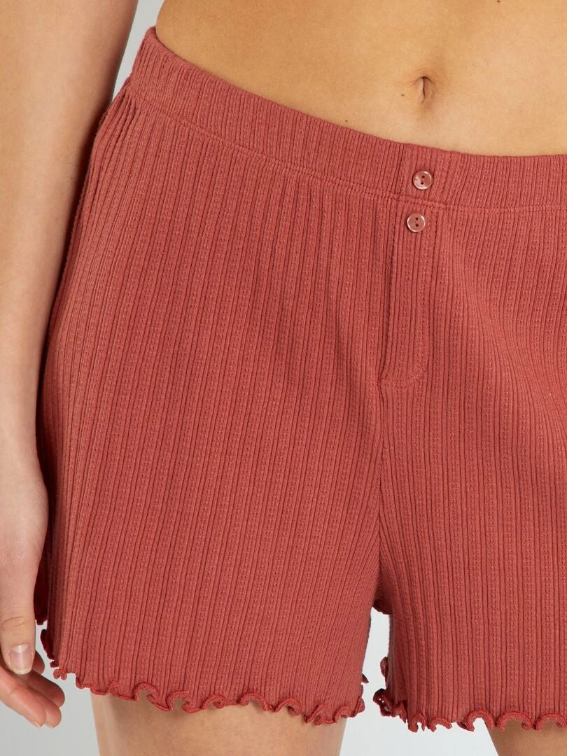 Pijama Corto De Punto Pointelle - 2 Piezas - ROJO 7 Pijama Corto De Punto Pointelle - 2 Piezas - ROJO - Imagen 5