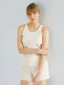 Pijama Corto De Punto Pointelle - 2 Piezas - ROSA