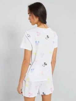 Pijama Corto 'Mickey' - 2 Piezas - Blanco -TrendyModa Ventas pijama corto mickey 2 piezas blanco acp28 1 frb3
