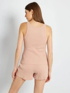 Pijama Corto Short + Camiseta Sin Mangas - 2 Piezas - ROSA 8 Pijama Corto Short + Camiseta Sin Mangas - 2 Piezas - ROSA -TrendyModa Ventas pijama corto short camiseta sin mangas 2 piezas rosa zr912 3 frb3