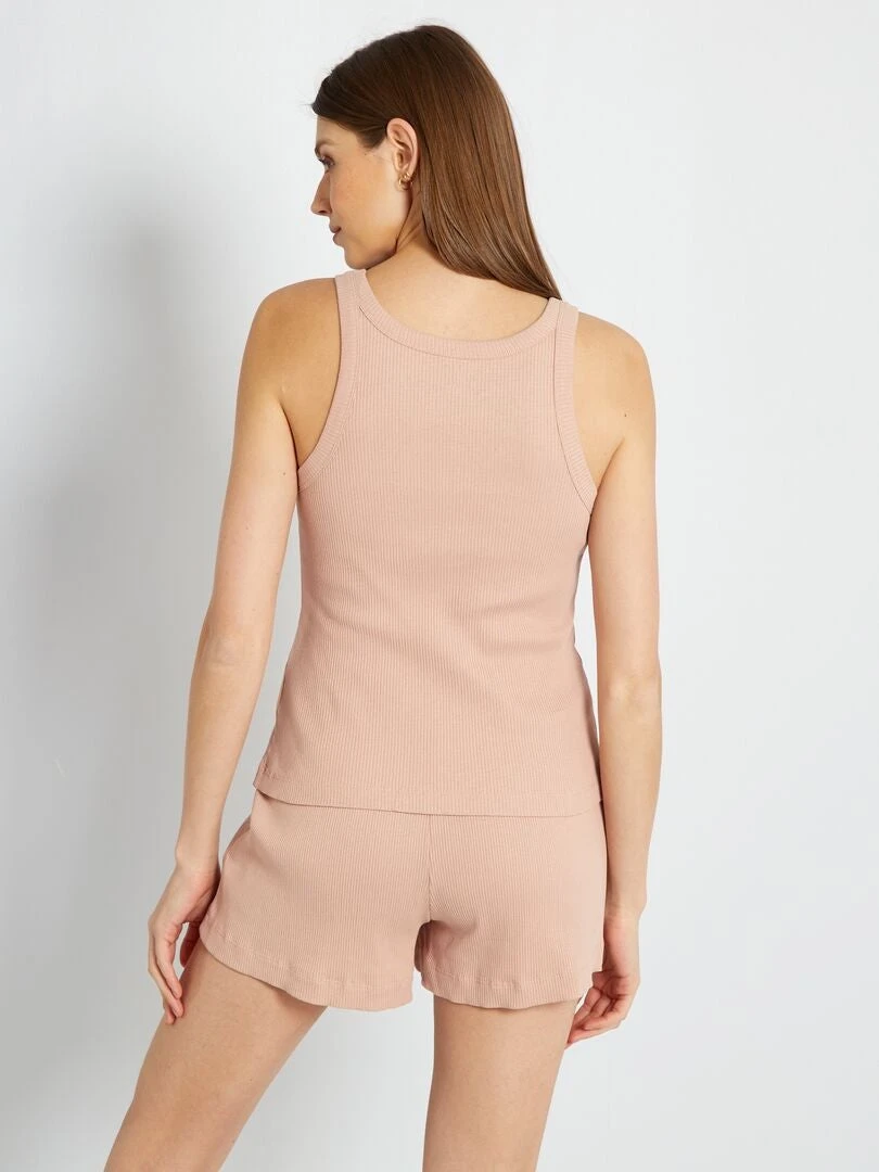 Pijama Corto Short + Camiseta Sin Mangas - 2 Piezas - ROSA 5 Pijama Corto Short + Camiseta Sin Mangas - 2 Piezas - ROSA - Imagen 3