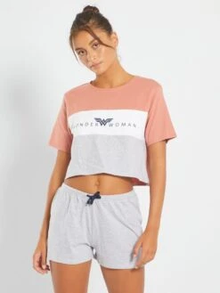 Pijama Corto 'Wonder Woman' - 2 Piezas - GRIS