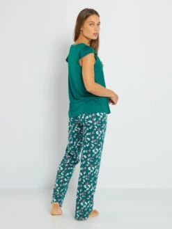 Pijama De 2 Piezas - Verde -TrendyModa Ventas pijama de 2 piezas verde zo111 1 frb3