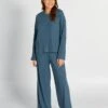 Pijama De Canalé Con Camiseta + Pantalón - 2 Piezas - AZUL ORIÓN -TrendyModa Ventas pijama de canale con camiseta pantalon 2 piezas azul orion aqx80 1 frb1