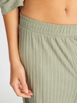 Pijama De Canalé Con Camiseta + Pantalón - 2 Piezas - SOMBRA VERDE -TrendyModa Ventas pijama de canale con camiseta pantalon 2 piezas sombra verde aqx80 2 frb4