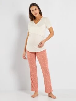 Pijama De Premamá - 2 Piezas - BEIGE